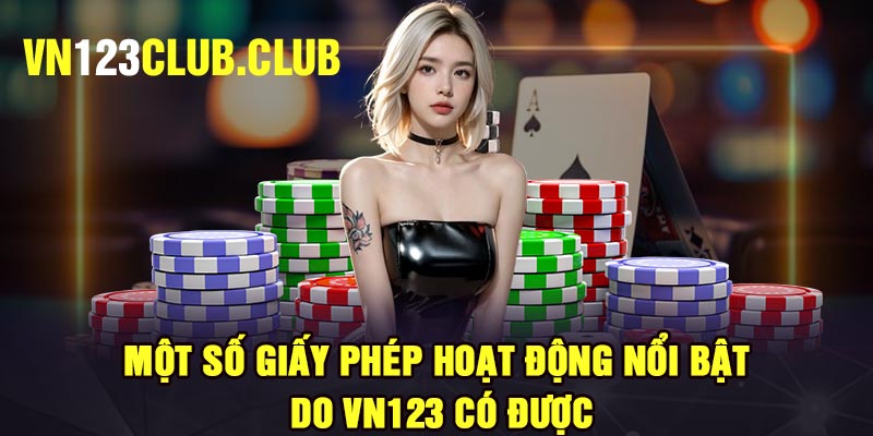 Một số giấy phép hoạt động nổi bật do Vn123 có được
